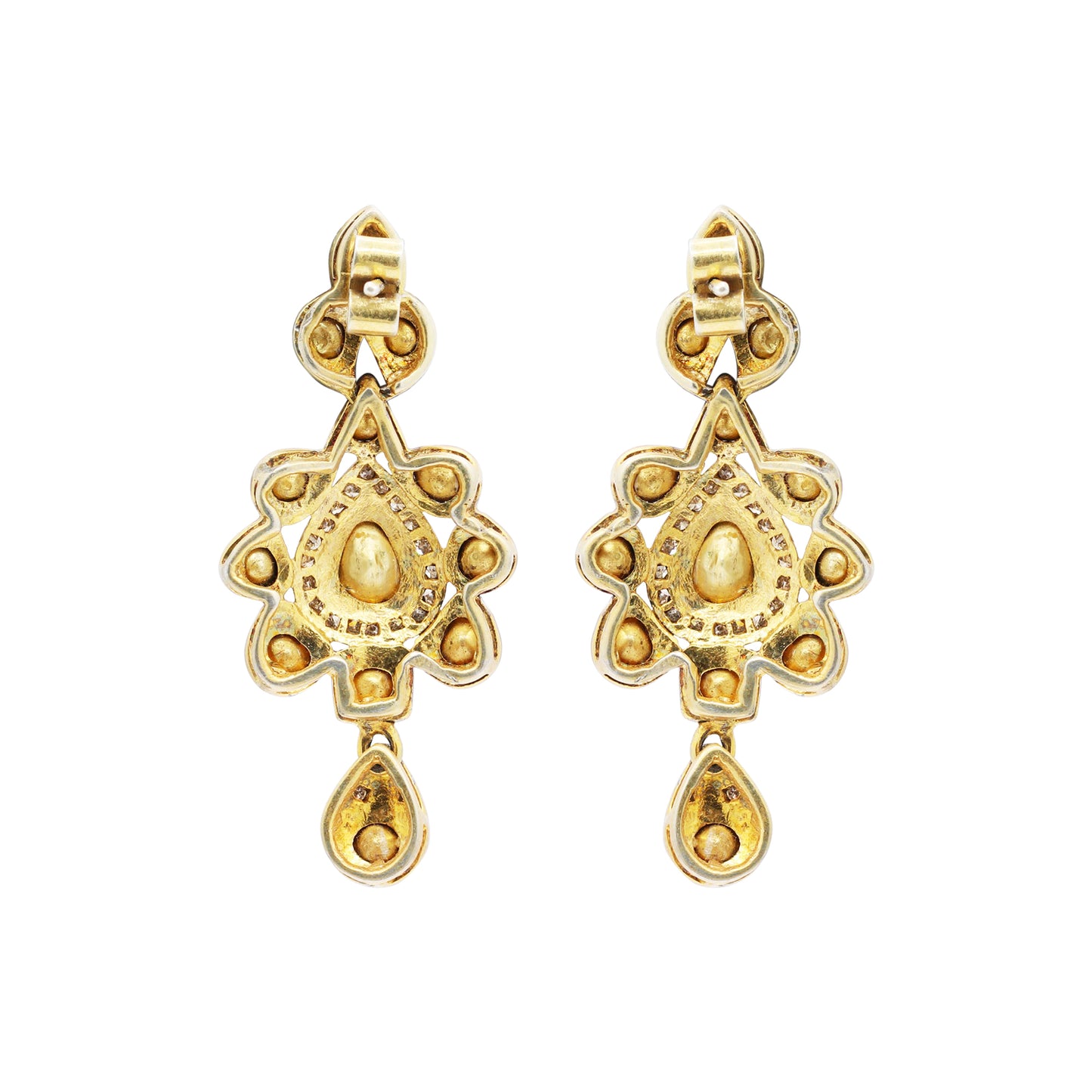 Polki Diamond 925 Sterling Silver Gold Plated Gold Plated Earring