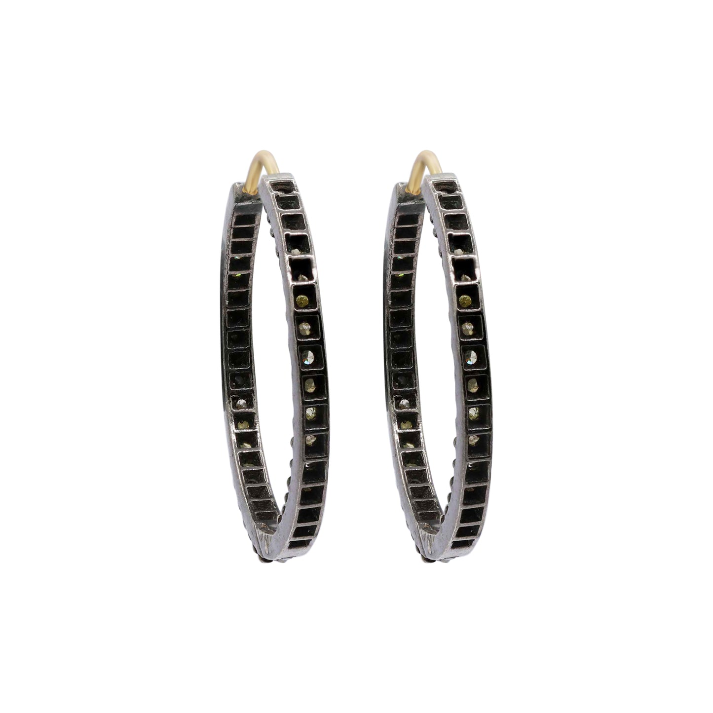 Beautiful Diamond Hoop 925 Sterling Silver Earrings